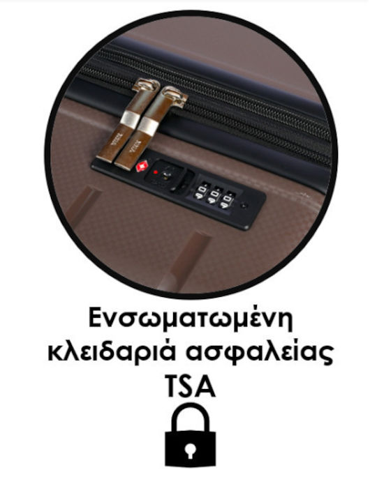 Lavor Куфари За Пътуване Твърди Кафяви Максимална Височина 75см С 4 Колела