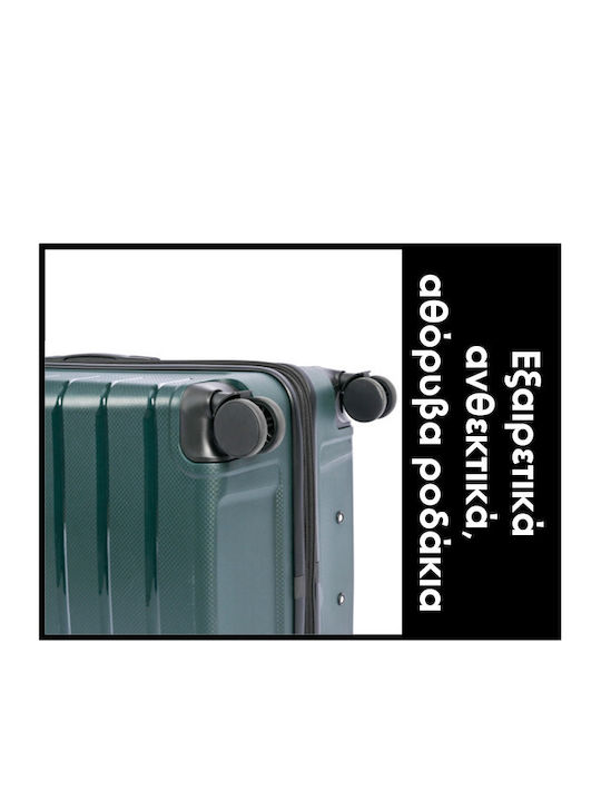 Lavor Hard Olive Green Suitcases Max Height 75cm With 4 Wheels