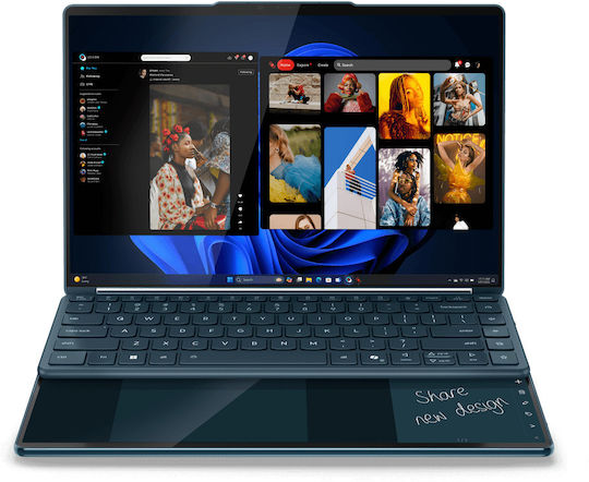 Lenovo Yoga Book 9 14IAH10 14" OLED Touchscreen 120Hz (Ultra 7-255H/32GB/1TB SSD/W11 Home) Lenovo YOGA 14-inch Sleeve Tidal Teal (GR Keyboard)