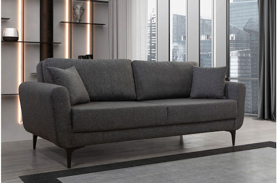 Stewehome Σετ Καναπέδων Ilayda 3+3+1 Απαλή Υφή Ανθρακί Κρεμ 208x93x98 Cm