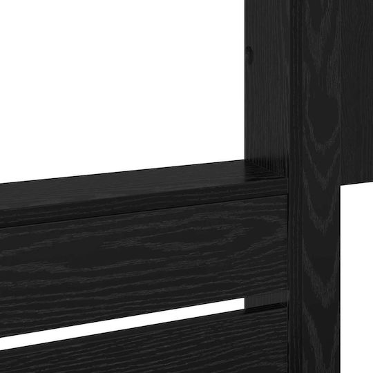 Kinderbett Koje Einzeln mit Stauraum Schwarz für Matratze 75x190cm