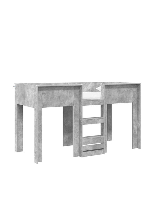 Pat Suprapus Single Gri pentru Saltea 75x190cm