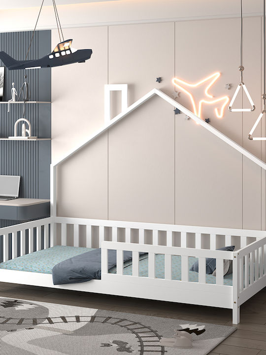 Kids Bed Montessori Classic Single White for Mattress 90x190cm