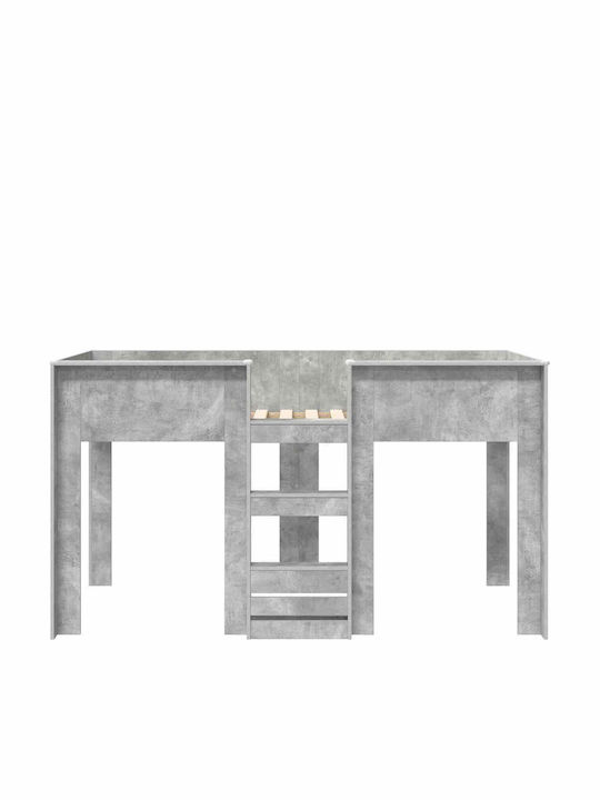 Pat Suprapus Single Gri pentru Saltea 75x190cm