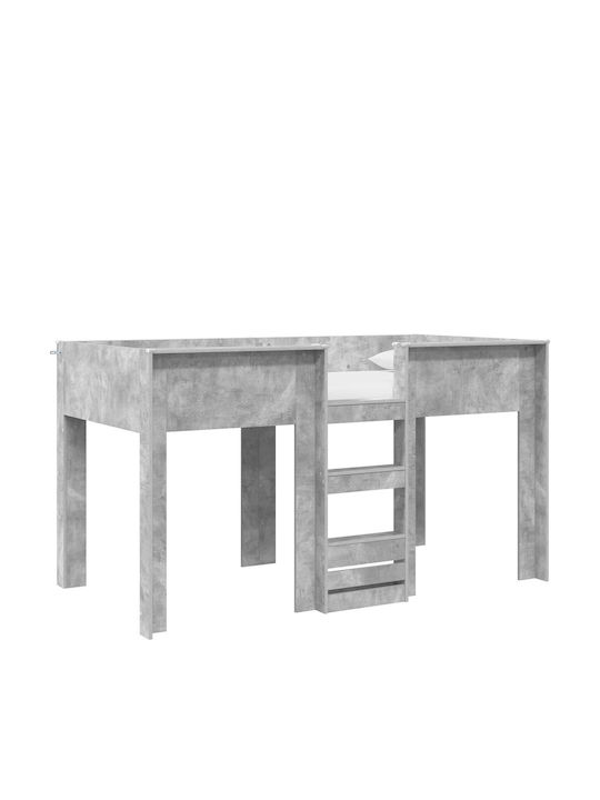 Kids Bunk Bed Single Gray for Mattress 80x200cm