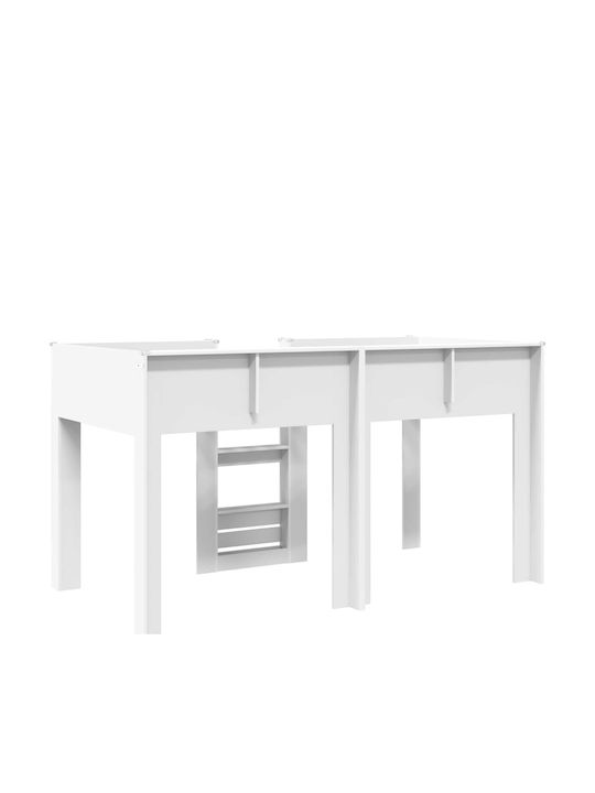 Детско Легло Двуетажно Единично Бяло за Матрак 90x190cm
