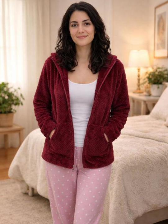Passion Winter Women's Pyjama Cardigan Red