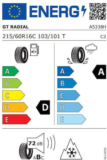 Winter Tire Gt Radial Maxmiler Wt3 215/60r16c 103/101t
