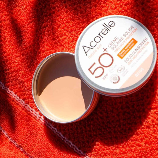 Acorelle Certified Organic Waterproof Sunscreen Face & Body SPF50 Tinted Beige 20g
