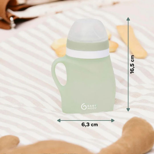 Babymoov Biberon Plastic Anti-colici cu Tetină din Silicon pentru 6+ Luni Verde 150ml