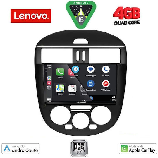 Lenovo Car Audio System for Nissan Tiida 2013-2023 with A/C (Bluetooth/USB/WiFi/GPS/Apple CarPlay/Android Auto) with 9" Touch Screen