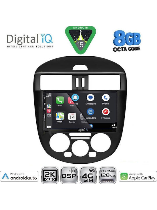 Digital IQ Car Audio System for Nissan Tiida 2013-2023 with A/C (Bluetooth/USB/AUX/WiFi/GPS/Apple CarPlay/Android Auto) with 9" Touch Screen