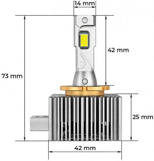 Led Car Lamps D1S Canbus 80W 6000K 12500lm 2 Pieces