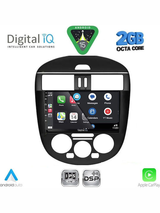 Digital IQ Car Audio System for Nissan Tiida 2013-2023 with A/C Bluetooth USB AUX WiFi GPS Apple CarPlay Android Auto with 9" Touch Screen