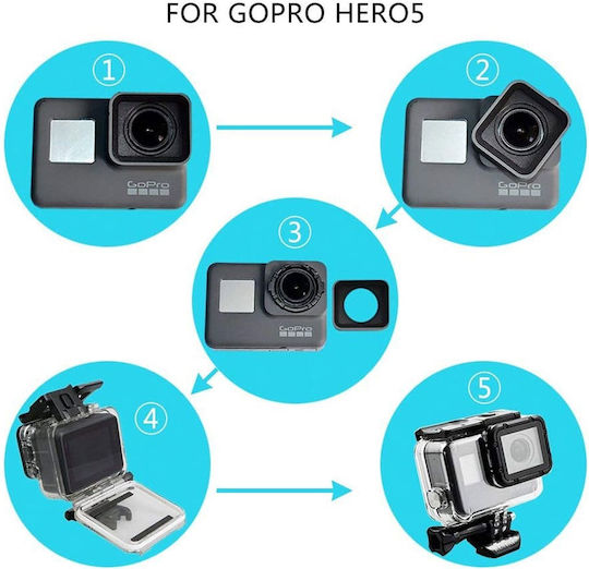 Protective Case Gopro Hero 5 6 7 Black/2018 Side Opening Additional Rear Panel Opening