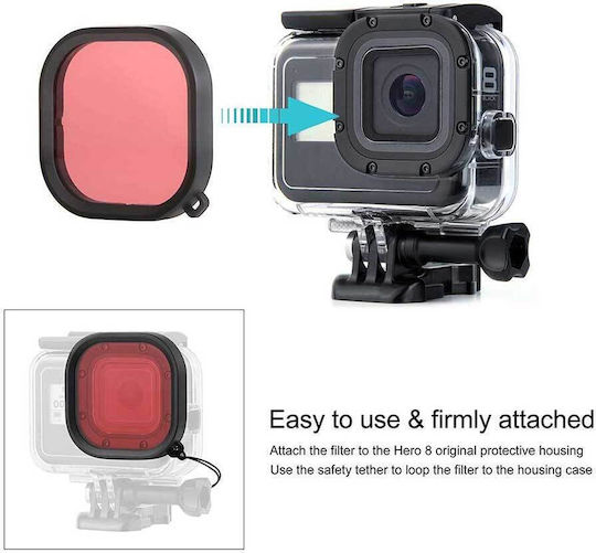Филтър за подводно заснемане GoPro Hero 8 Черен Водоустойчив Калъф Лилав