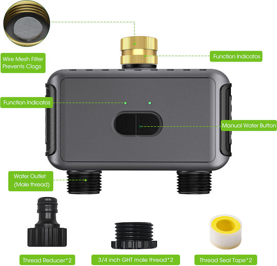 Inhocon Battery Irrigation Programmer 2 Outputs with Wi-Fi
