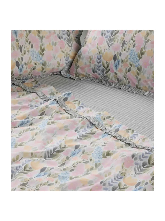 Das Home Σετ Παπλωματοθήκη Βαμβακερή 220x240cm Υπέρδιπλη με 2 Μαξιλαροθήκες Daily Multi