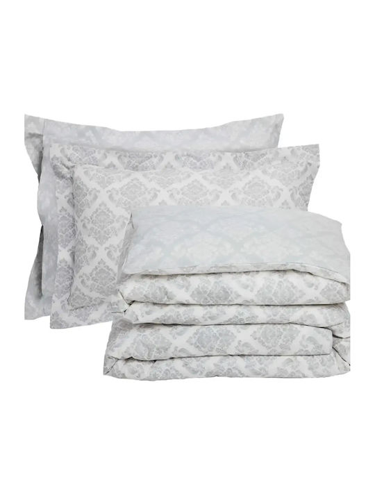 Das Home Cotton Duvet Cover Set 220x240cm King Size with 2 Pillowcases Daily Ecru