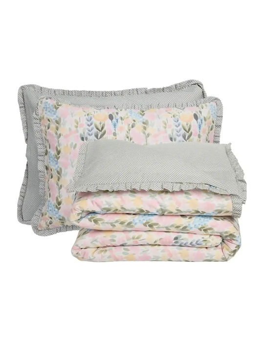 Das Home Σετ Παπλωματοθήκη Βαμβακερή 220x240cm Υπέρδιπλη με 2 Μαξιλαροθήκες Daily Multi
