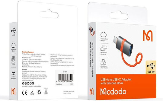 Mcdodo USB-A към USB-C адаптер Черен