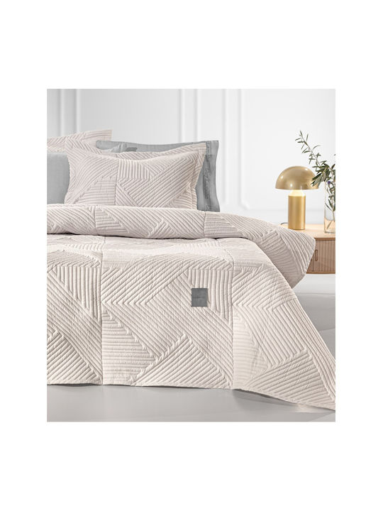 Guy Laroche Ziana Set Cuvertură Pat Semi-dublu Din Poliester Natural 180x240cm 2 Bucăți
