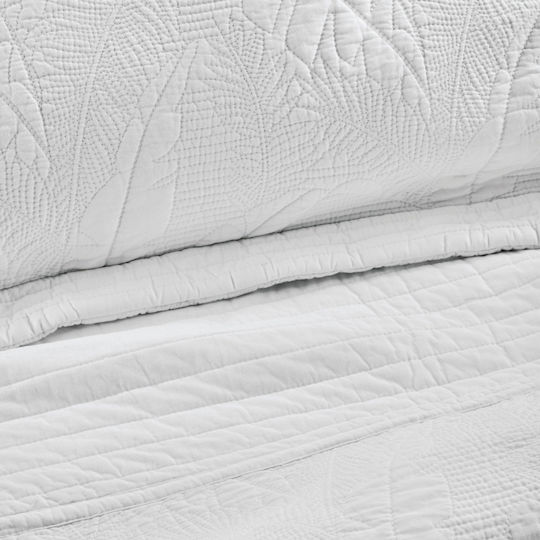 Kentia Escape Σετ Κουβερλί Υπέρδιπλο Βαμβακερό White 230x250cm 3τμχ