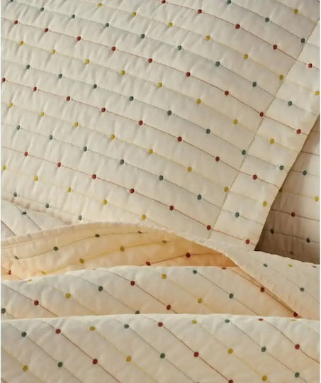 Kentia Cristofer Σετ Κουβερλί Μονό Microfiber Cream-green-orange-yellow 160x240cm 2τμχ