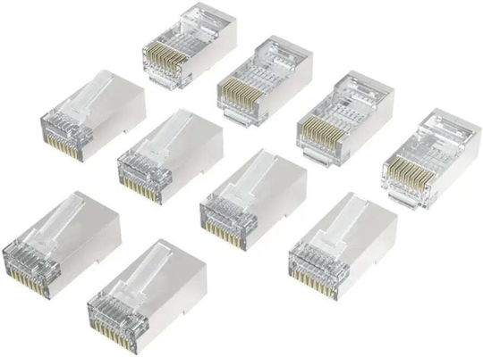 Hama Rj45 Connector Cat 6a 10 Gbit S Shielded 10 Pcs