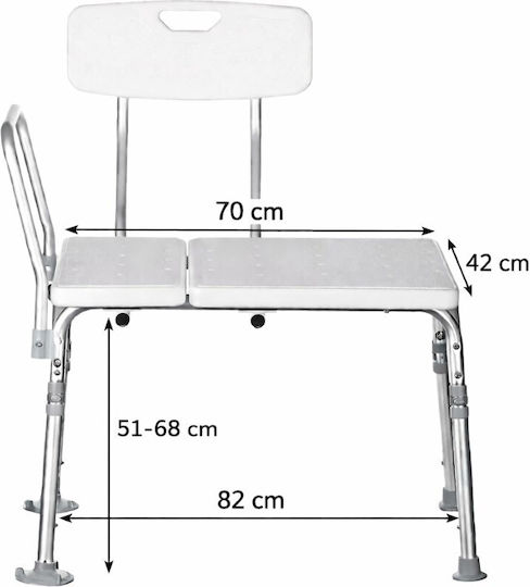 ActionMed Scaun de Baie cu Spătar LW100AM
