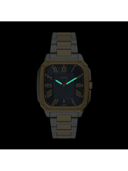 Fossil Crosby Ceas Bărbătesc 42mm Cu Baterie și Brățară din Oțel Multicolor