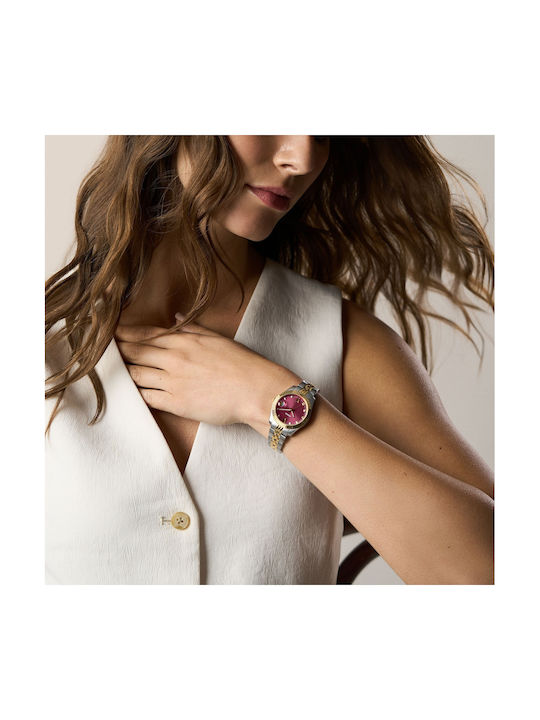 Fossil Scarlette Γυναικείο Ρολόι 33mm Μπαταρίας με Ασημί Μεταλλικό Μπρασελέ
