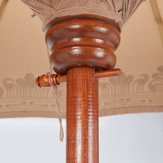 Umbrelă Rotundă Din Lemn Oriental Lounge Bej Φ1.8m
