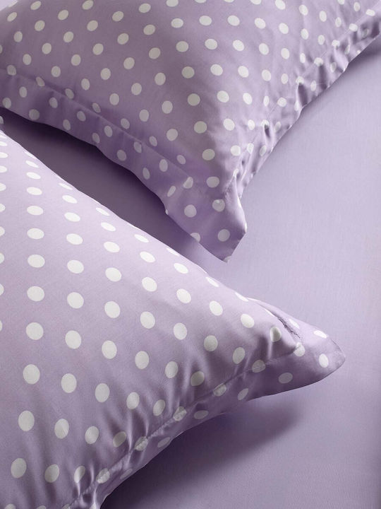 Royal Sateen Signature Dots Σετ Σεντόνια Υπέρδιπλα 240x260εκ. Lilac (4τμχ)