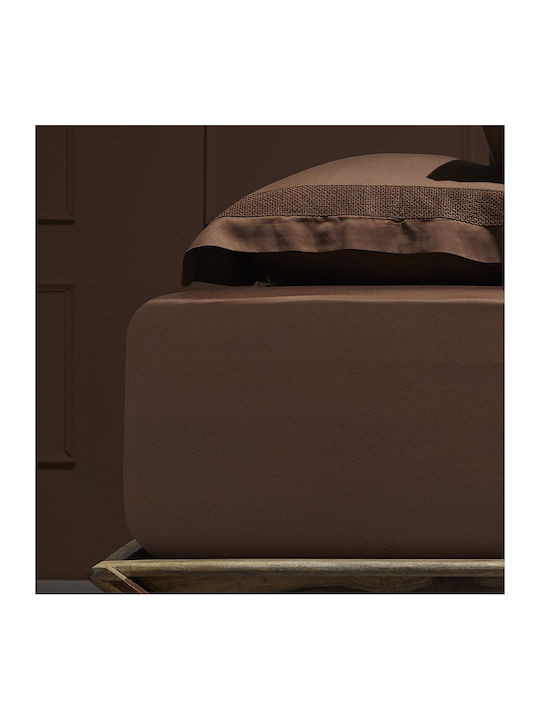 Hauz Σεντόνι King Size με Λάστιχο 200x200+40εκ. Cinnamon