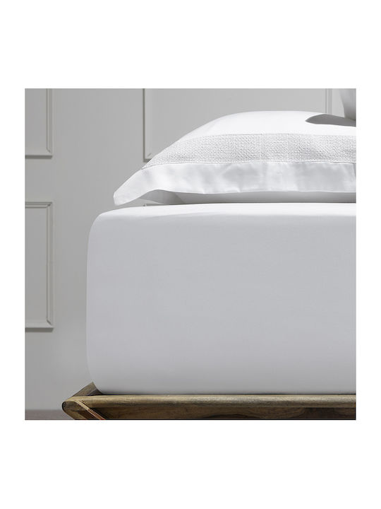 Hauz Σεντόνι King Size με Λάστιχο 200x200+40εκ. Λευκό