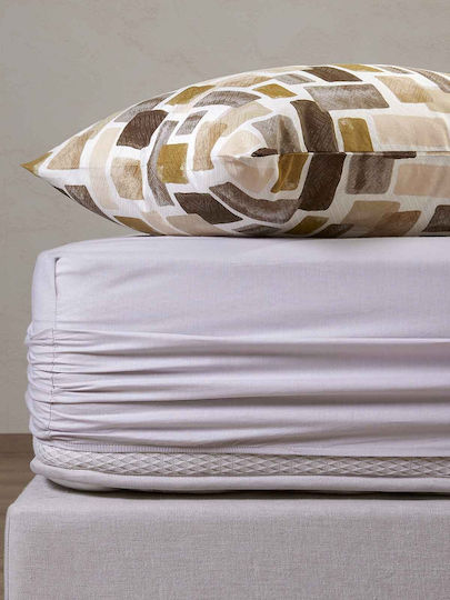 Peiraiki Patraiki Set Cearșafuri cu Elastic 160x200+35cm. Omega Glow Grey 4buc