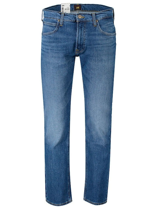 Zip Fly Men's Jeans Pants Elastic with Regular Straight Fit Blue