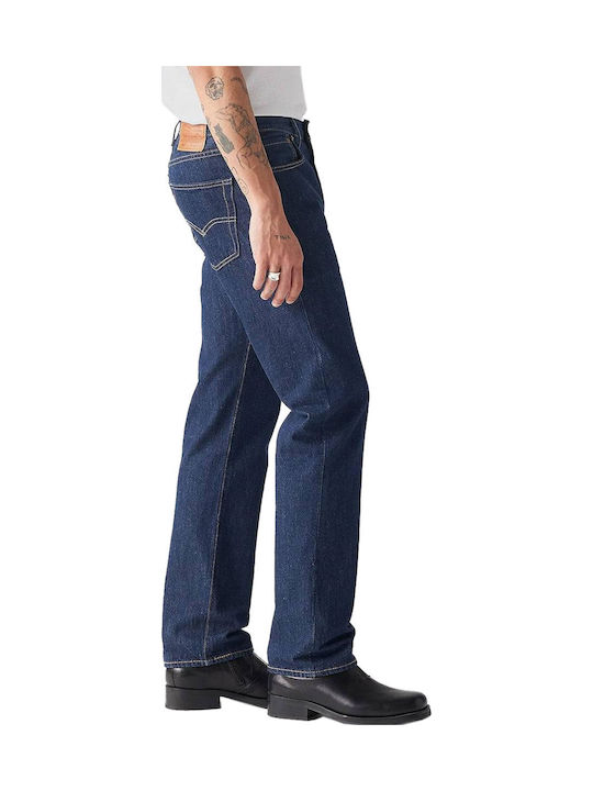 501 Men's Jeans Pants with Regular Straight Fit Dark Indigo