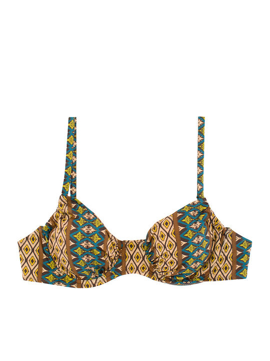 Plus Size Women's Bikini Swimsuit Underwire Boho Flexfit Petrol Blue