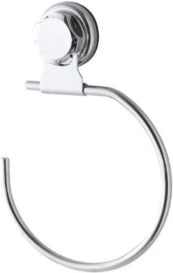 Compactor Single Bathroom Ring with Screws Silver