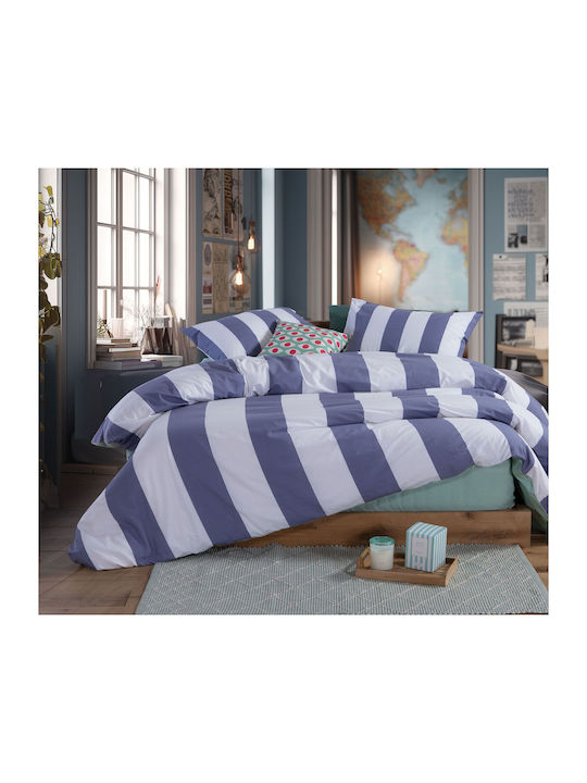 Nef-Nef Homeware Casual Set Bed Sheets Double With Rubber Hugger 160x200+35cm Mauve 4 Pieces