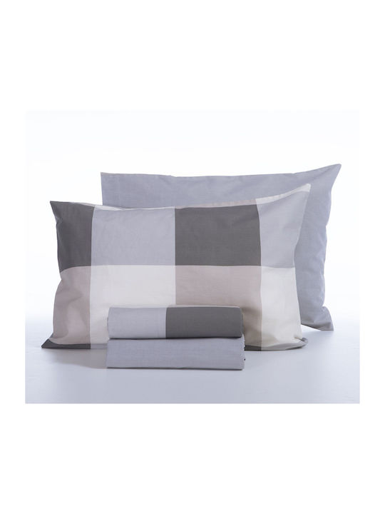 Nef-Nef Homeware Casual Комплект Чаршафи Кралица С Ластик 160x200+35см Casual Check Розов (4бр)