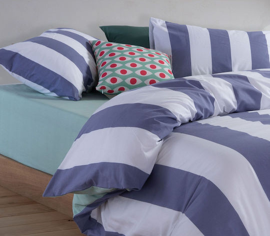 Nef-Nef Homeware Casual Σετ Σεντόνια Υπέρδιπλα με Λάστιχο 160x200+35εκ. Mauve (4τμχ)