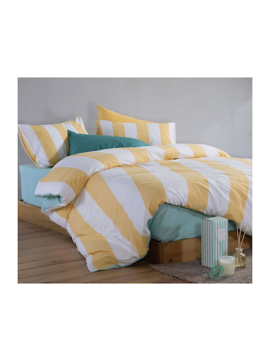 Nef-Nef Homeware Casual Set Bed Sheets Double With Rubber Hugger 160x200+35cm Mauve 4 Pieces
