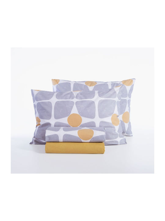 Nef-Nef Homeware Casual Super-Double Bed Sheet Set With Fitted Sheet 160x200+35cm Aqua 4pcs