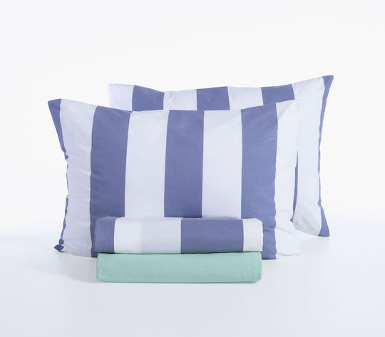 Nef-Nef Homeware Casual Σετ Σεντόνια Υπέρδιπλα με Λάστιχο 160x200+35εκ. Mauve (4τμχ)