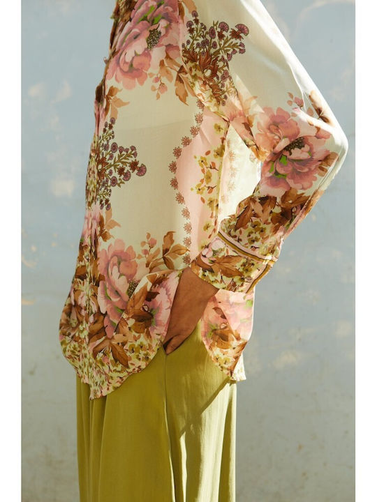 Women's Brown Floral Shirt