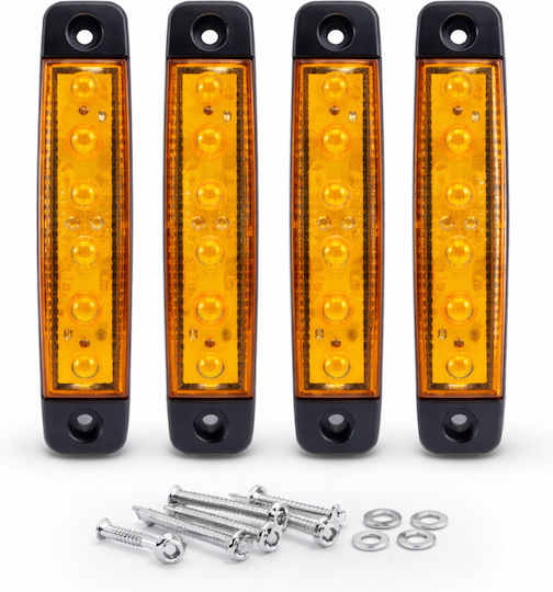 Led Truck Volume Lights 12v-24v Yellow Amber 4 Pieces 6 Led Side Marker Truck