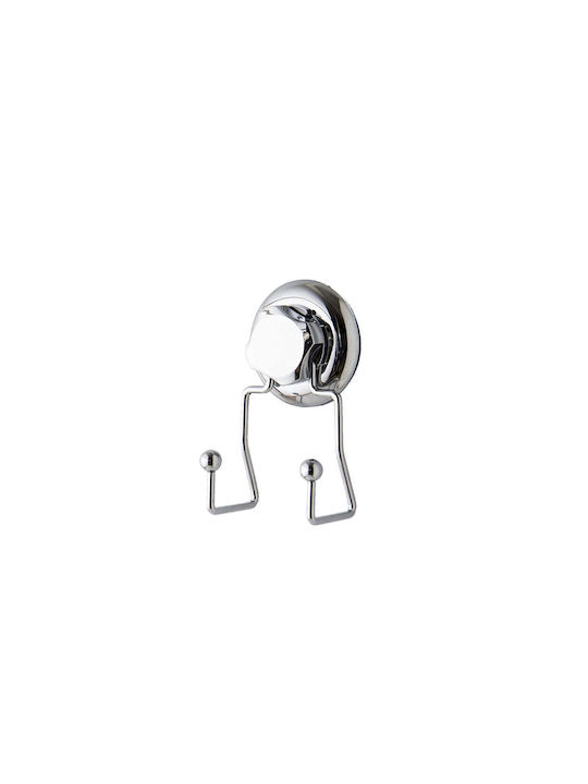 Compactor Cârlig Dublu de Baie 5.7x7.4cm Argintiu